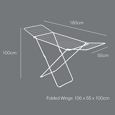 Metaltex Vulcano Tec Droogrek 18 m Drooglijn 55x180/106x100 cm Zilver Metaltex Vulcano Tec Droogrek 18 m Drooglijn 55x180/106x100 cm Zilver