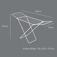 Metaltex Vulcano Tec Droogrek 18 m Drooglijn 55x180/106x100 cm Zilver - thumbnail
