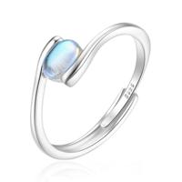 Elenza Zilveren Ring met Maansteen - Verstelbaar - thumbnail