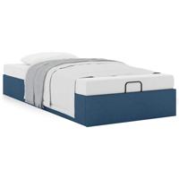 Bedframe zonder matras 90x200 cm stof blauw - thumbnail