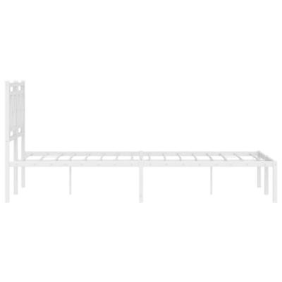 Bedframe met hoofdbord metaal wit 120x190 cm
