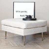 Nohr Hocker 'Tylan' Velvet, kleur Beige - thumbnail