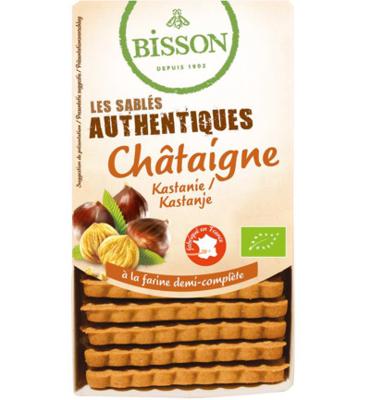 Bisson Authentieke zandkoekjes met kastanje bio 180 Gram