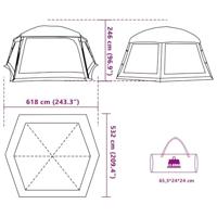 Zwembadtent uitneembare buiten- gaaswanden 618x532 cm zeegroen - thumbnail