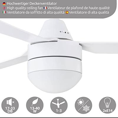 Beacon Witte ventilator met lampMegara Ø 122cm IP55 - 531016