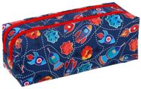 Gerimport etui Raket junior 22 x 8 cm polyester blauw - thumbnail