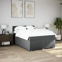 Boxspring met matras stof donkergrijs 140x190 cm - thumbnail