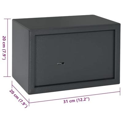 VidaXL Kluisdoos met slot donkergrijs 31 x 20 x 20 cm staal VidaXL Kluisdoos met slot donkergrijs 31 x 20 x 20 cm staal
