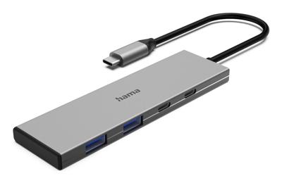 Hama usb-c-hub 4 ports 2x usb-a 2x usb-c usb 3.2 gen2 10 gbit/s pd alu