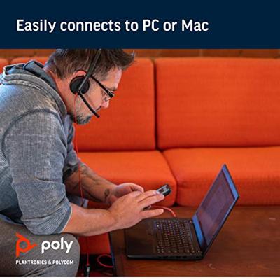 POLY Blackwire 3220 Headset Bedraad Hoofdband Oproepen/muziek USB Type-A Zwart