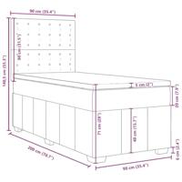 Boxspring met matras stof donkergrijs 90x200 cm - thumbnail