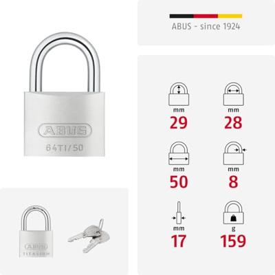 ABUS Hangslot 64Ti/50 - 64TI/50 - 64TI/50