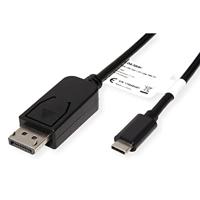 Roline 11.04.5846 USB-C-displaykabel USB-C / DisplayPort Adapterkabel USB-C stekker, DisplayPort-stekker 2.00 m Zwart - thumbnail