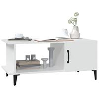 Salontafel 90x50x40 cm bewerkt hout wit - thumbnail