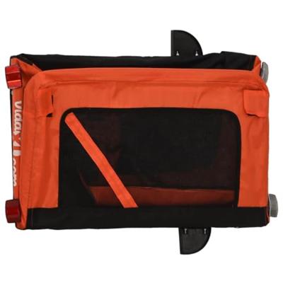 Hondenfietstrailer oxford stof en ijzer oranje en zwart