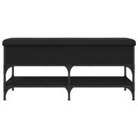 Schoenenbank 102x42x45 cm bewerkt hout zwart - thumbnail