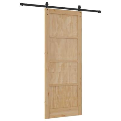 Schuifdeur met bevestigingsset 83x211 cm Massief vurenhout