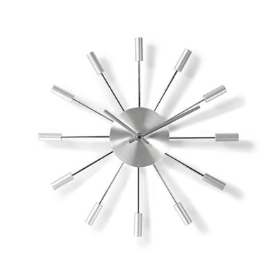 Nedis CLWA004MT34 Ronde Wandklok Diameter 34 Cm Zilver Nedis CLWA004MT34 Ronde Wandklok Diameter 34 Cm Zilver