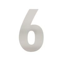 Intersteel Huisnummer 6 XL hoogte 30 cm geborsteld RVS - thumbnail