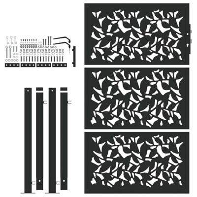 Poort met bladontwerp 105x155 cm staal zwart Poort met bladontwerp 105x155 cm staal zwart