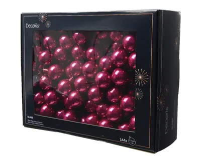Decoris kerstballen op draad Glas 144st granaatappel 2,5cm Decoris kerstballen op draad Glas 144st granaatappel 2,5cm