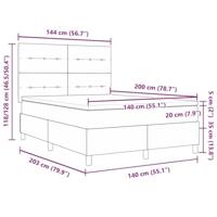 Boxspringbed met matras Lichtgrijs 140 x 200 cm Stof - thumbnail