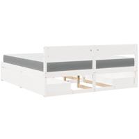 Bed met lades en matras massief grenenhout wit 200x200 cm - thumbnail