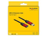 Delock USB-kabel USB 3.2 Gen1 (USB 3.0 / USB 3.1 Gen1) USB-A stekker, USB-A bus 3.00 m Rood, Zwart Vergulde steekcontacten, UL gecertificeerd 105905 - thumbnail