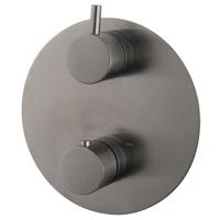 Caral Rond afbouwdeel inbouwthermostaat 2 weg gunmetal - thumbnail