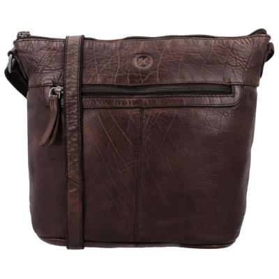 Hide & stitches paint rock shoulder bag-Dark Brown