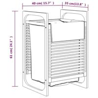 VidaXL Wasmand met grijze zak 32x30x36,5 cm bamboe - thumbnail
