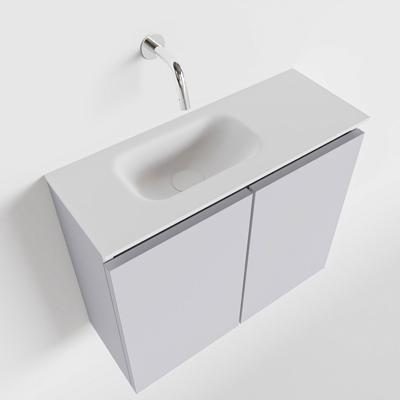 MONDIAZ TURE 60cm toiletmeubel cale. EDEN wastafel talc links geen kraangat