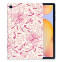 Samsung Galaxy Tab S6 Lite | S6 Lite (2022) | Siliconen hoesje | Pink Flowers - thumbnail