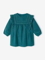 Babyjurk in ribfluweel groenblauw - thumbnail