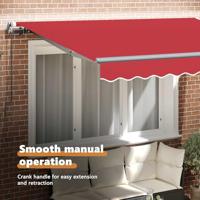 VidaXL Inklapbaar zonnescherm rood 350 x 200 cm stof - thumbnail