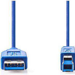 USB-A naar USB-B kabel - USB3.0 - tot 2A / blauw - 3 meter