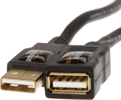 Amazon Basics USB-A 2.0-verlengkabel, geschikt voor printer, muis of toetsenbord, mannelijk naar vrouwelijk, overdrachtssnelheid 480 Mbps, 2 m, zwart
