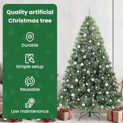 Kunstkerstboom met 300 LED met standaard Groen 210 cm PE en PVC