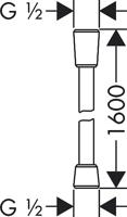Hansgrohe Doucheslang Isiflex 160 cm Mat Zwart - thumbnail