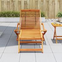 Terrasstoel met voetensteun massief acaciahout - thumbnail