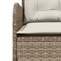 Tuinbank met kussens L-vormig poly rattan beige - thumbnail