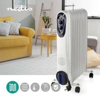 Nedis htoi30wt11 mobiele olieradiator 1000 / 1500 / 2500 w 11 vinnen instelbare thermostaat 3 warmte standen omvalpreventie wit - thumbnail