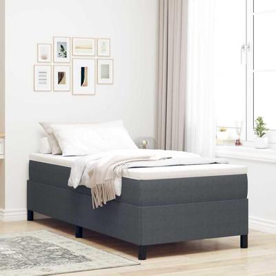 Bedframe Donkergrijs 90 x 190 cm Katoenen stof