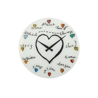 NeXtime klok 8030 loving you, ø43 cm, wall, white/ multi-color