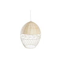 Plafondlamp DKD Home Decor Metaal Wit Lichtbruin Rotan 50 W (30 x 30 x 38 cm) - thumbnail