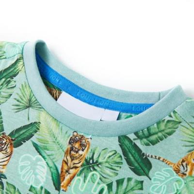 Kindershirt 128 gemleerd lichtgroen