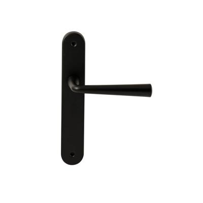 Hardbrass Deurkruk Mikonos op ovaal langschild blind - zwart Hardbrass Deurkruk Mikonos op ovaal langschild blind - zwart