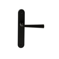 Hardbrass Deurkruk Mikonos op ovaal langschild blind - zwart - thumbnail