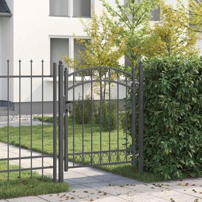 Hekpoort met slot Grijs 150 x 100 cm Poedergecoat staal