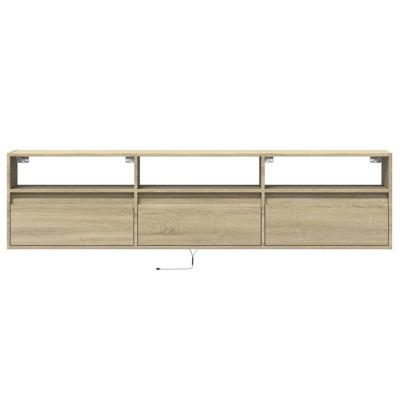 Tv-wandmeubel met LED-verlichting 180x31x45 cm sonoma eiken